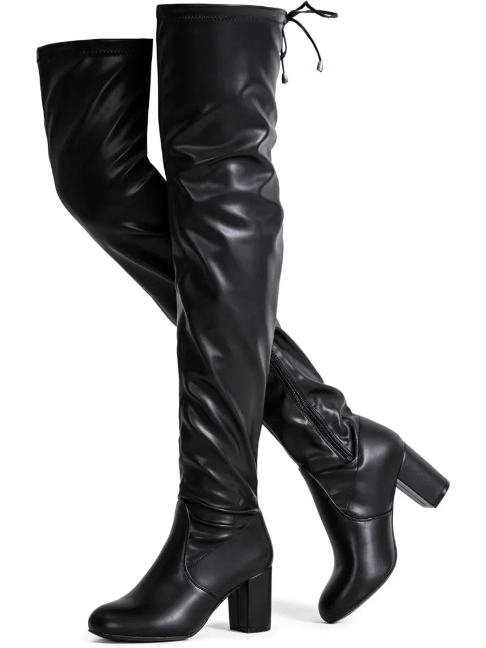 Cute Suede Thigh High Over the Knee Boots with High Heel & Inner Zipper